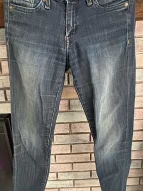 W Dark Blue Washed Denim Jeans